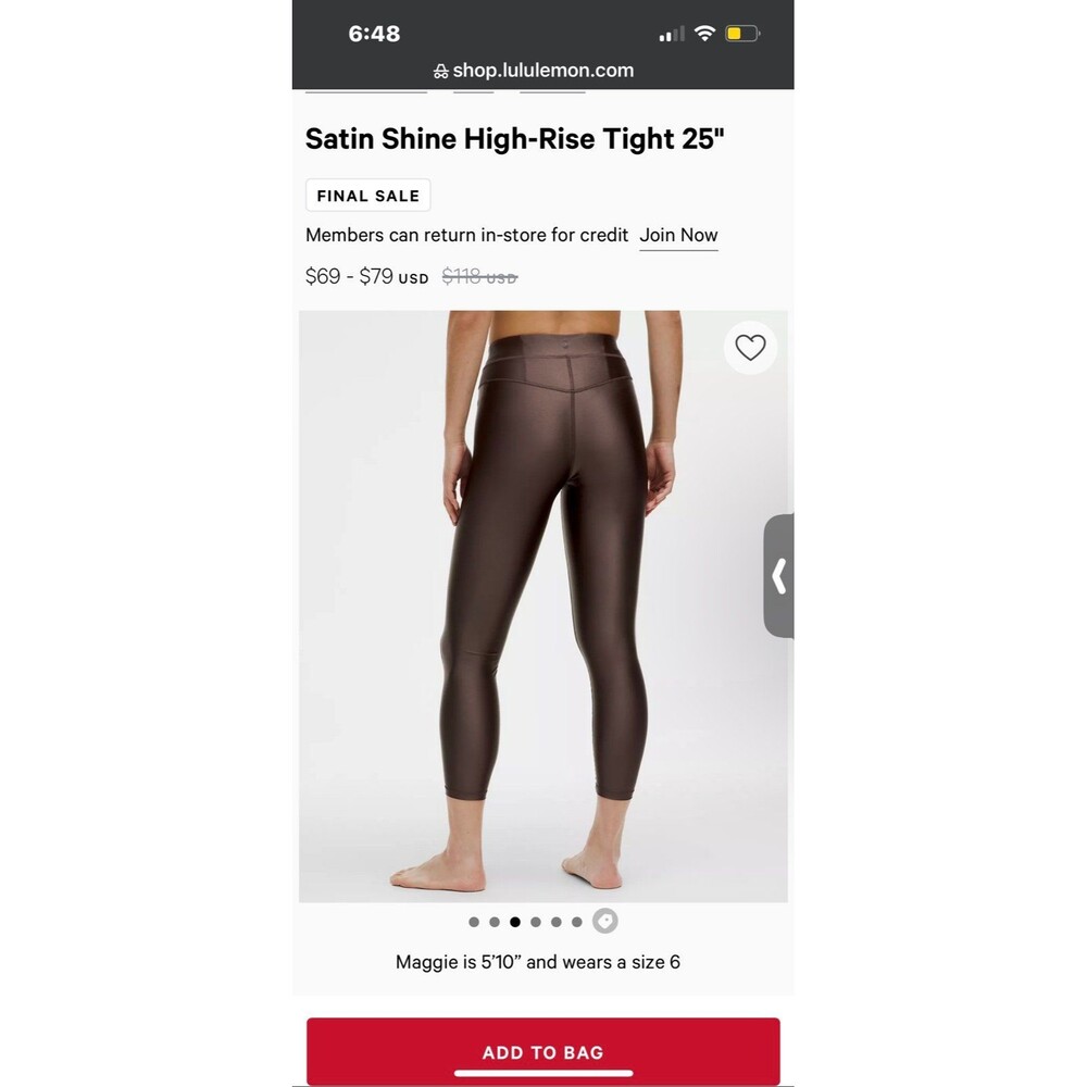 Lululemon leggings brown size 4